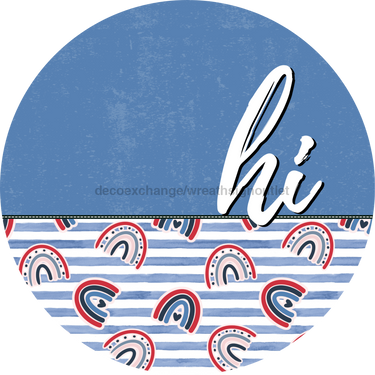 Patriotic Door Hanger Hi Dco - 01528 - Dh 18’ Round Wood
